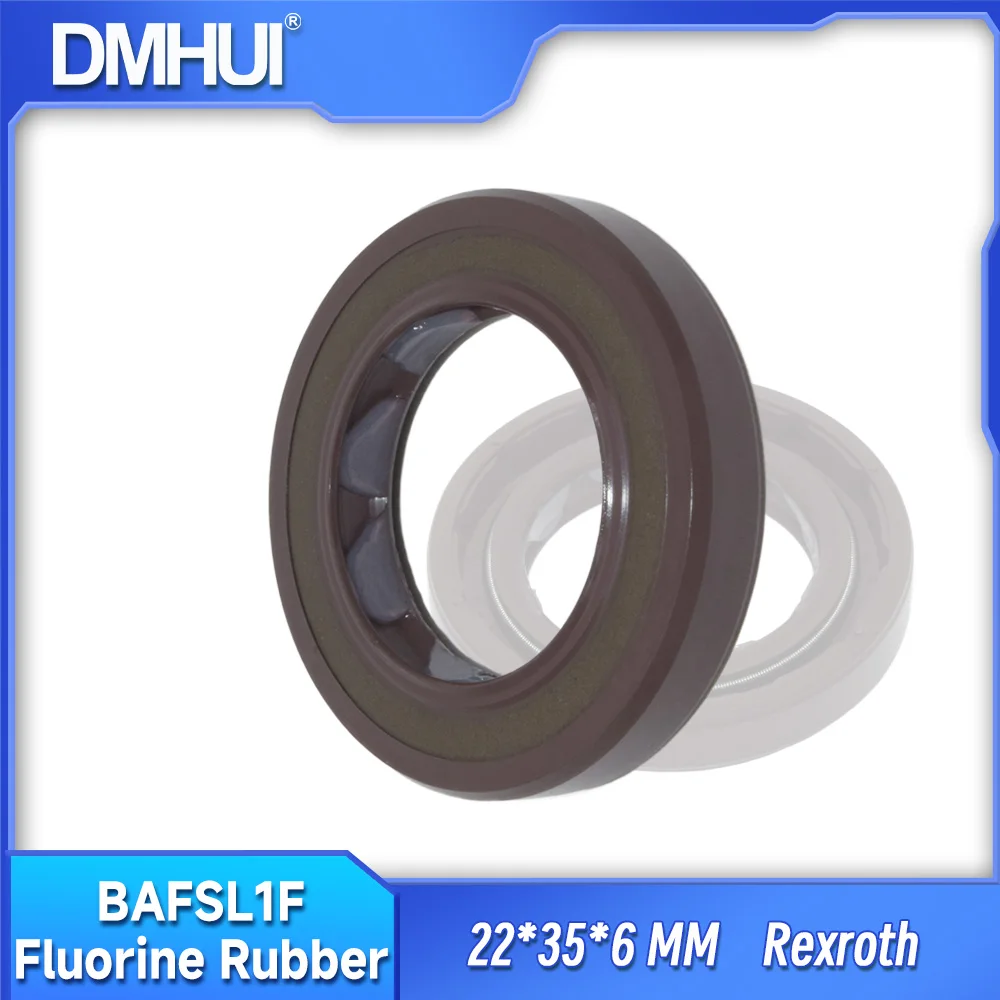 DMHUI High Pressure Rotary Shaft Oil Seals 22x35x6mm - BAFSL1F Type FKM Material Hydraulic Pump Seals for A10VSO18 Pump