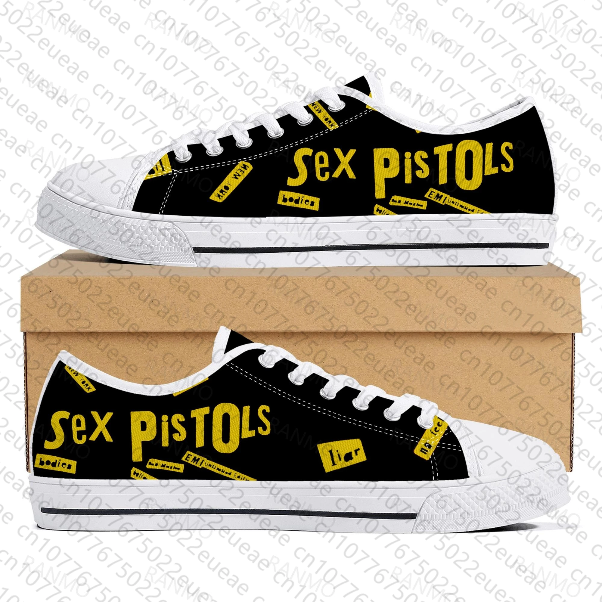 

Sex Pistols Punk Rock Band Low Top High Quality Sneakers Mens Women Teenager Canvas Sneaker Casual Couple Shoes Custom Shoes