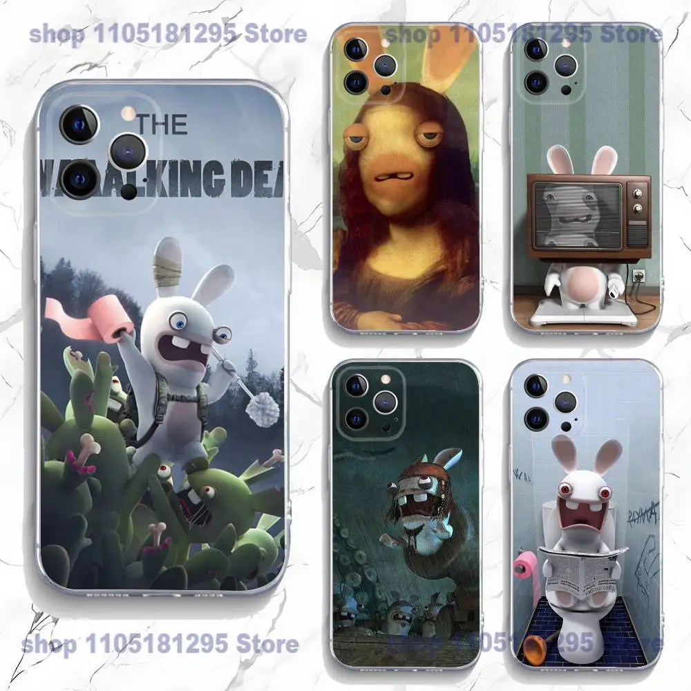 

Funny Raving R-Rabbids Phone Case For iPhone 17,16,15,14,13,12,11 Plus,Pro,Max,XR,Plus,E,Mini Transparent Soft Cover