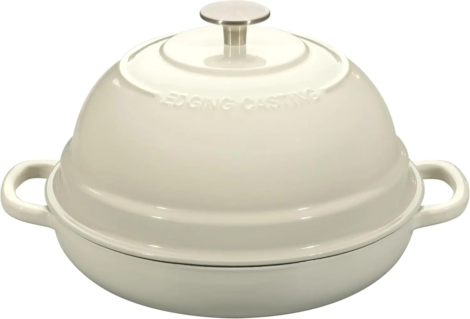 

Чугунная эмалированная жаровня (голландская печь) белого цвета, 6 кварт, с крышкой, идеально подходит для выпечки домашнего хлеба на закваске