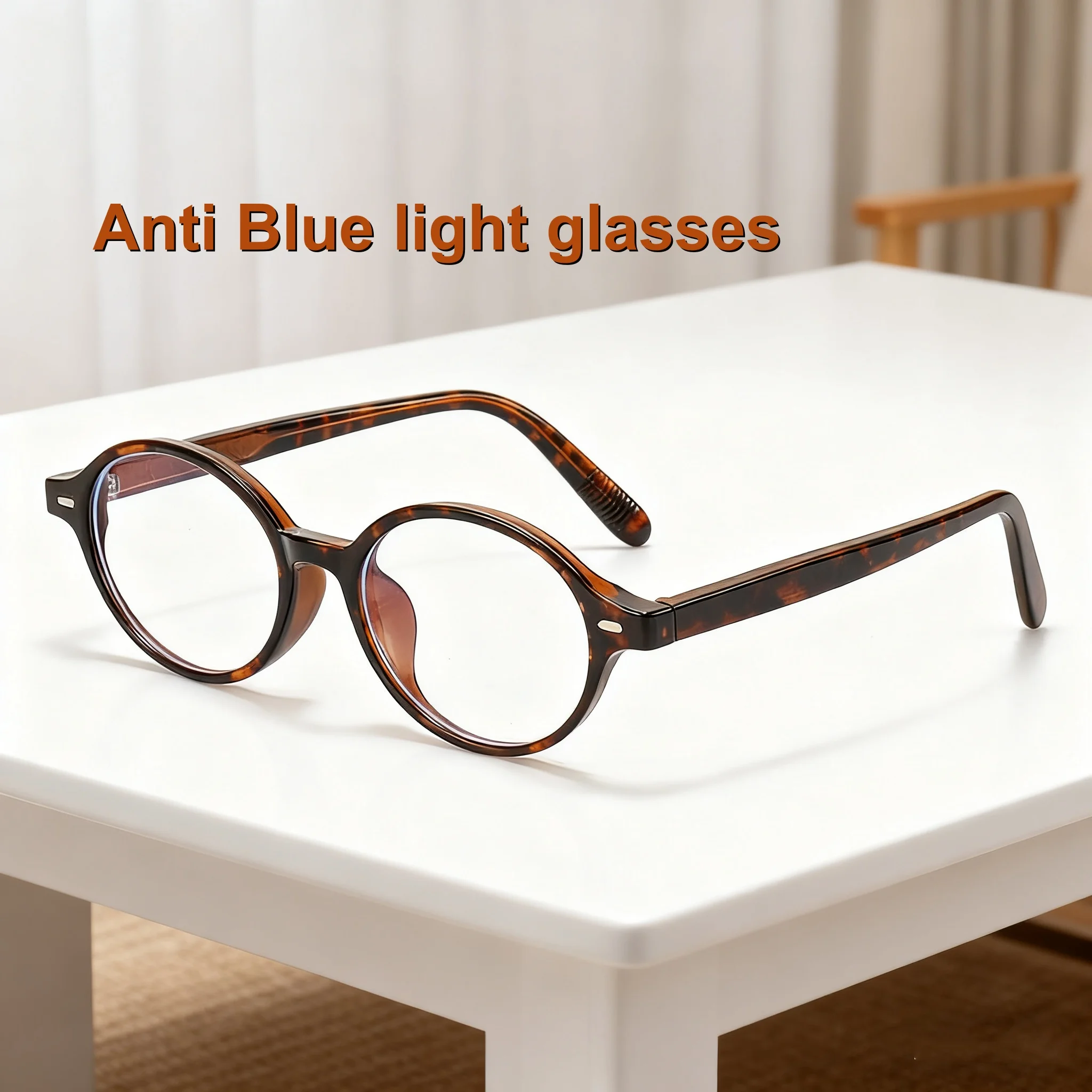 

Retro High-definition Oval Frame Women's Flat Light Glasses Ultra Light Neutral High-quality Luxurious Anti Blue Light Glasses