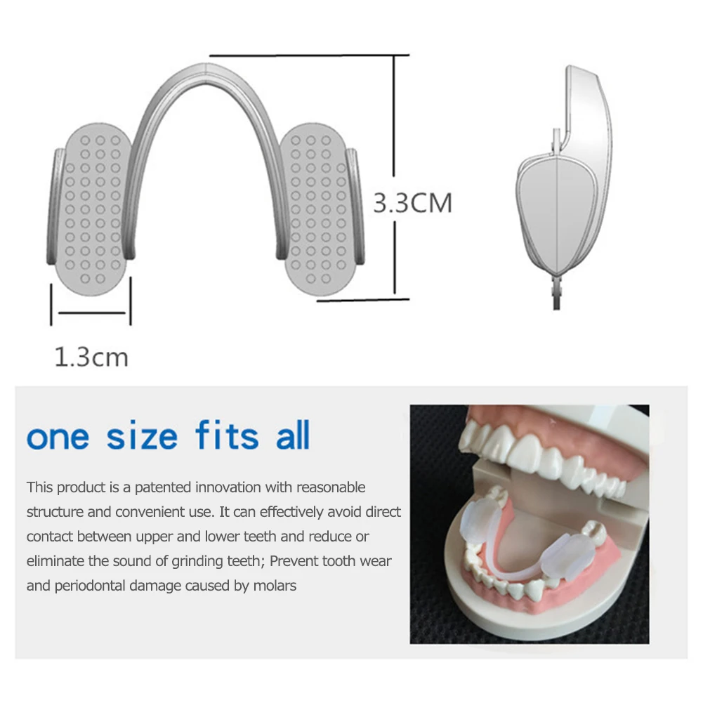 2Pcs Teeth Splint Protector Universal Night Anti-wear Pads Anti-wear Silicone Tooth Pad for Grinding Clenching Teeth at Night