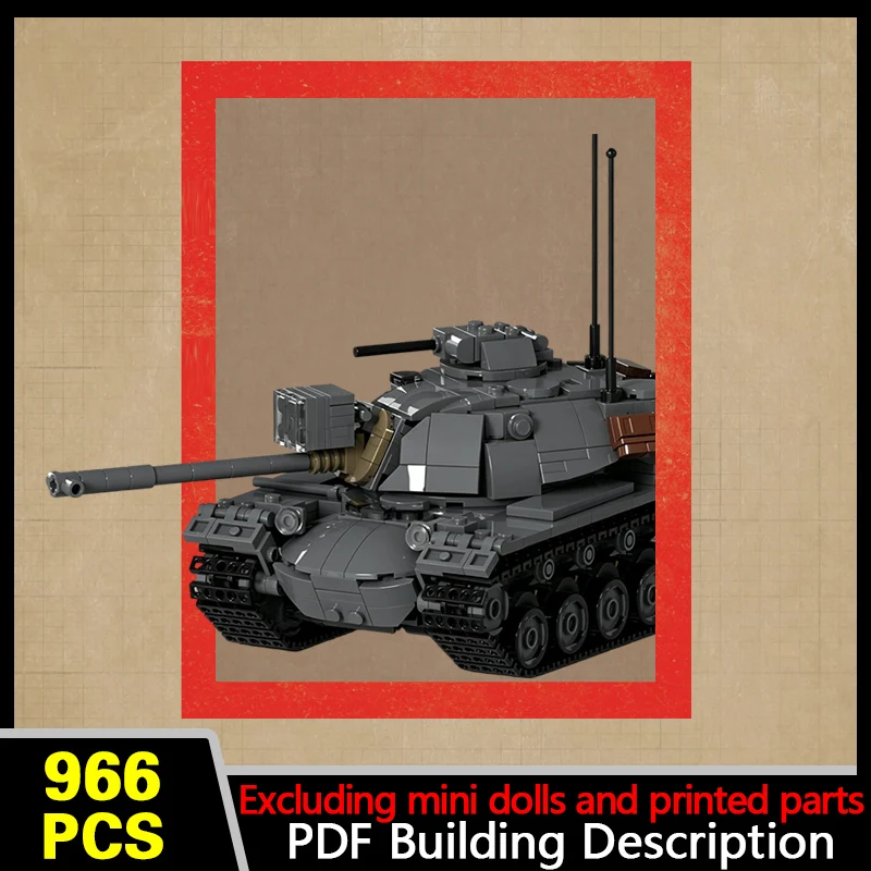M48 Military Main Battle Tank Model MOC Building Bricks War Equipment Style Modular Technology Gifts Holiday Assemble Toys Suit