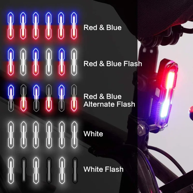 Set Luci Per Bici Anteriori E Posteriori | Ricaricabili USB, Impermeabili, 4+6 Modalità | Sicurezza Notturna - 3