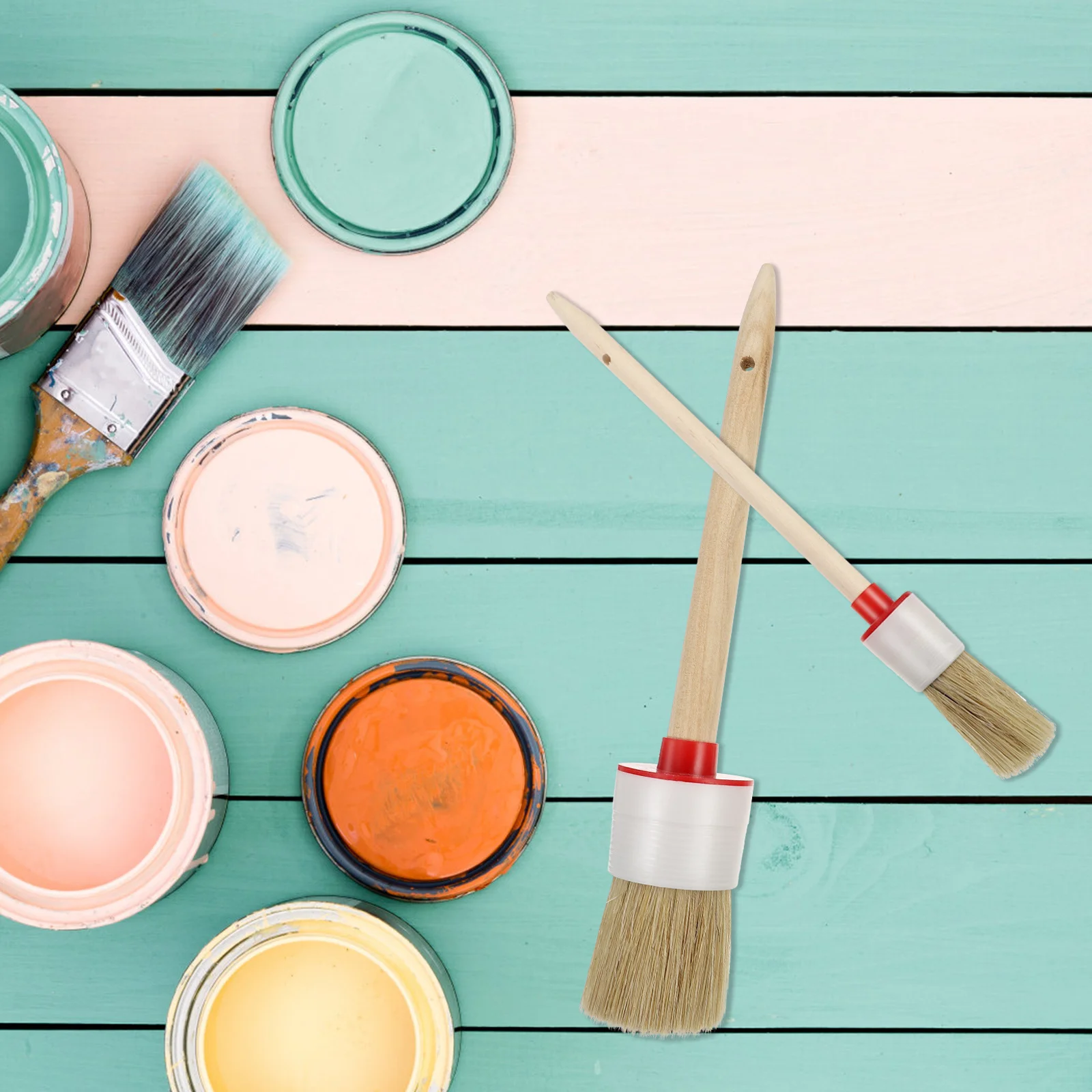 Set di pennelli con setole con manico in legno da 3 pezzi per vernice acrilica per pittura a olio per uso domestico Pennello per artista Manico in legno per uso domestico