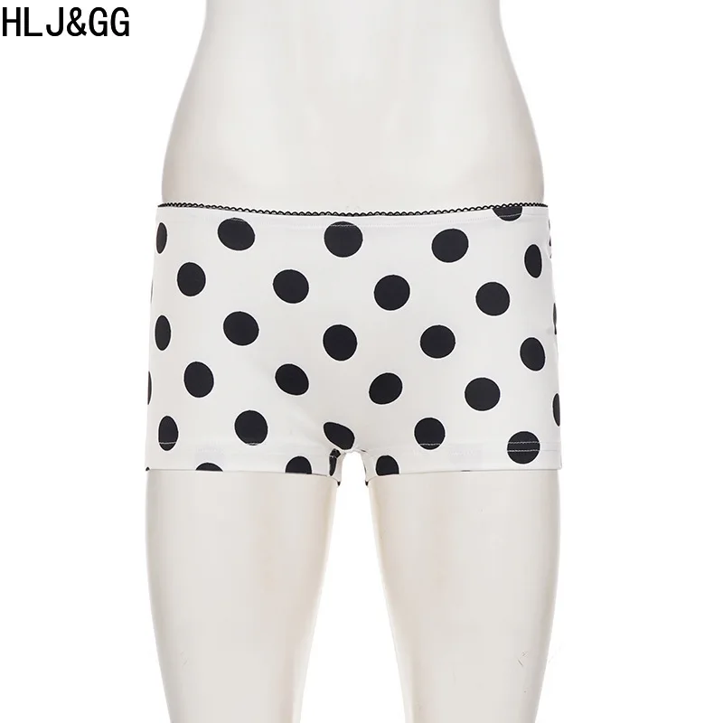 HLJ&GG Trend Y2K Mesh Letter See Though Top Two Piece Sets Women O Neck Slim Crop Tshirts And Polka Dot Shorts Outfit Streetwear view 6
