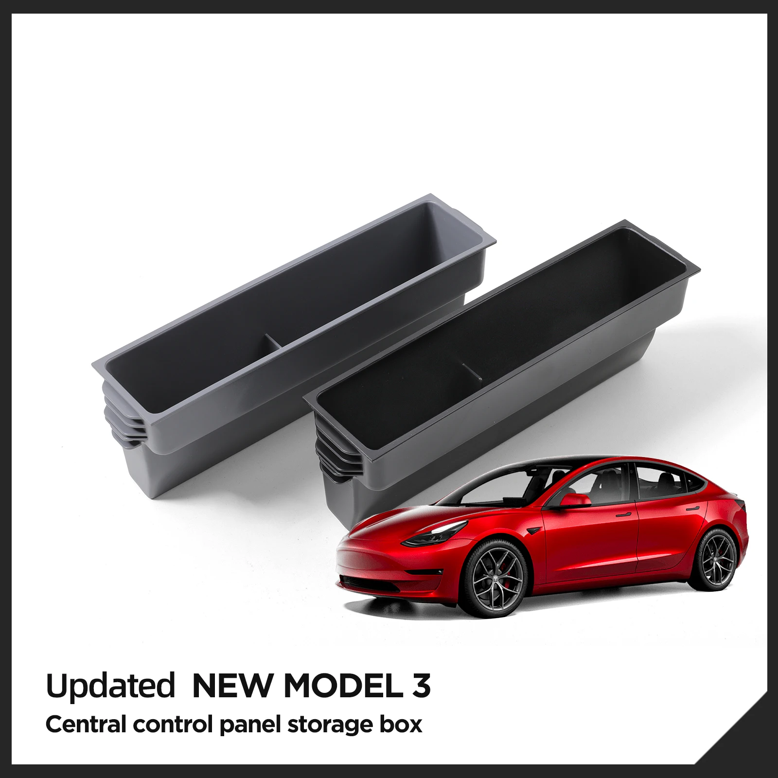 For Tesla Model 3 Highland Central Control Storage Box 2024 Center Console Panel Tidying Organizer USB Shunt Hub Car Accessories