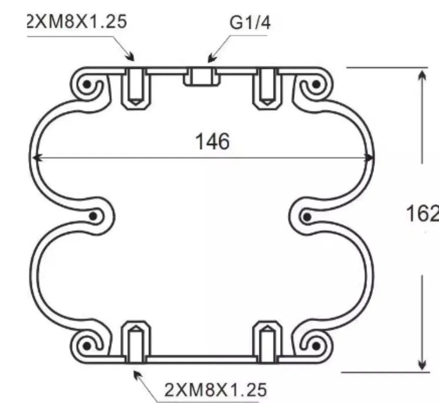 Rubber Air Springs 2B5013 Double Convoluted Air Bellows FD70-13