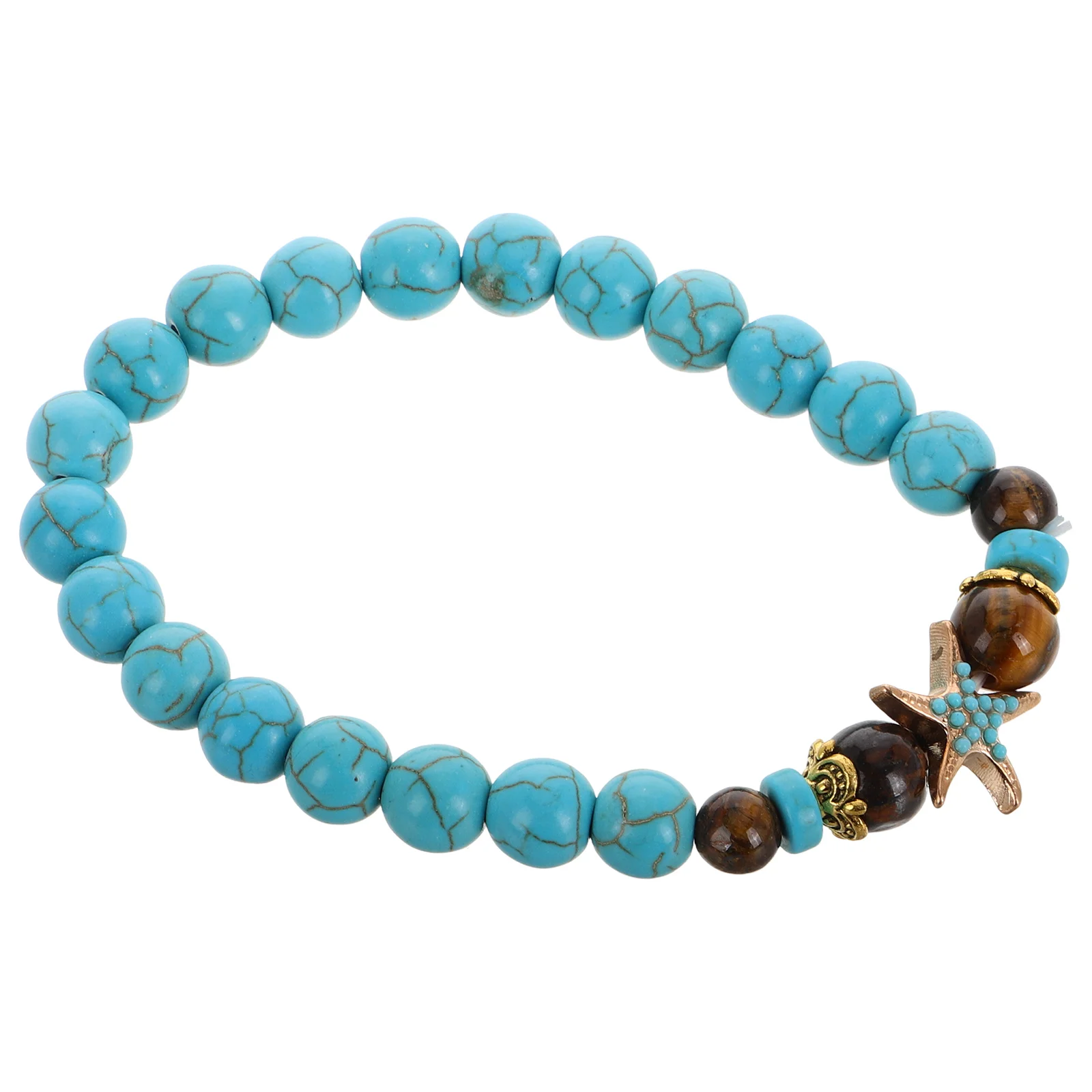 Men's Bracelet Turquoise Vintage Beaded Bracelets Beach Charms for Animal Sky-blue Beads Man