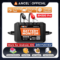 ANCEL BM300 Pro 6V/12V/24V Battery Monitor Tester SOH SOC Battery Health Analyzer Cranking/Charging Test Tools for IOS Andoird