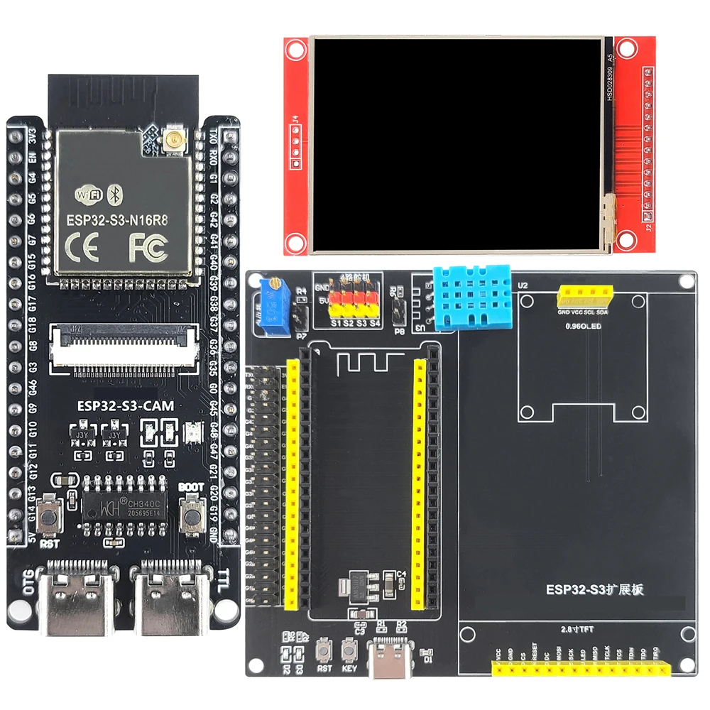 ESP32S3 Development Board Kit with 2.8 Inch Display With 2.4G Wifi Module  8MB PSRAM 16MB FLASH ESP32-S3 N16R8 CAM Type-C