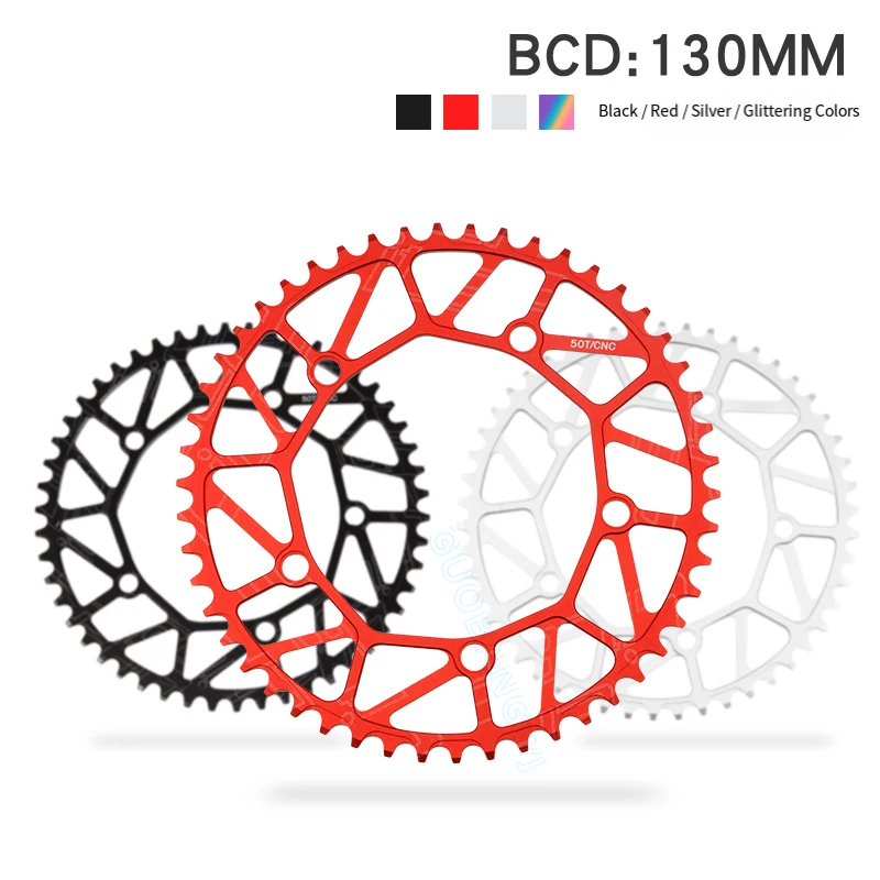 Narrow-Wide Chainring 46/50/52,Folding Bike Single Chainring Crankset Upgrade,Lightweight Aluminum for Mini Velos/Folding Bikes