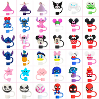 3D Cartoon Straw Cover Cap for Stanley Cup10mm Silicone with 30&40Oz Tumbler Straw Tips Lids Reusable Dust-Proof Straw Topper