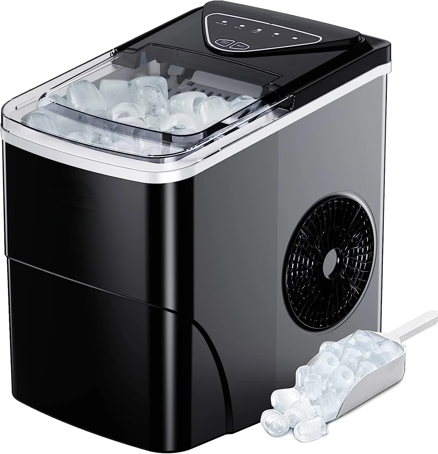 

Efficient Ice Maker Countertop - 26lbs in 24Hrs, 9 Cubes Ready in Just 6 Mins, Self-Cleaning Ice Machine with Ice Scoop and Bask