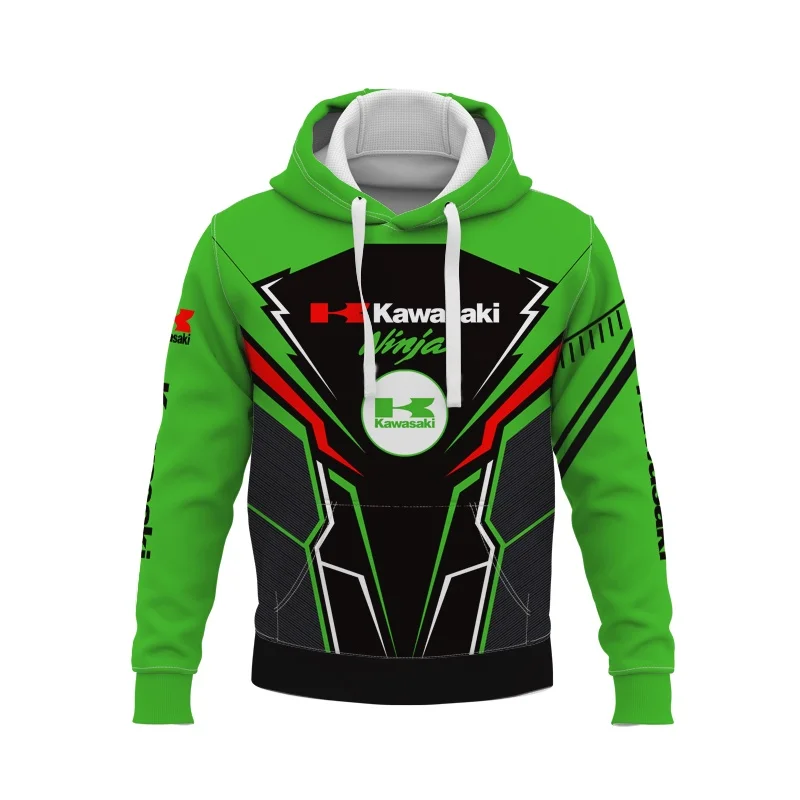 New Autumn/winter Kawasaki Motorcycle Racing Hoodie Men and Women Pullover Hoodie Warm and Comfortable Men Women Clothes