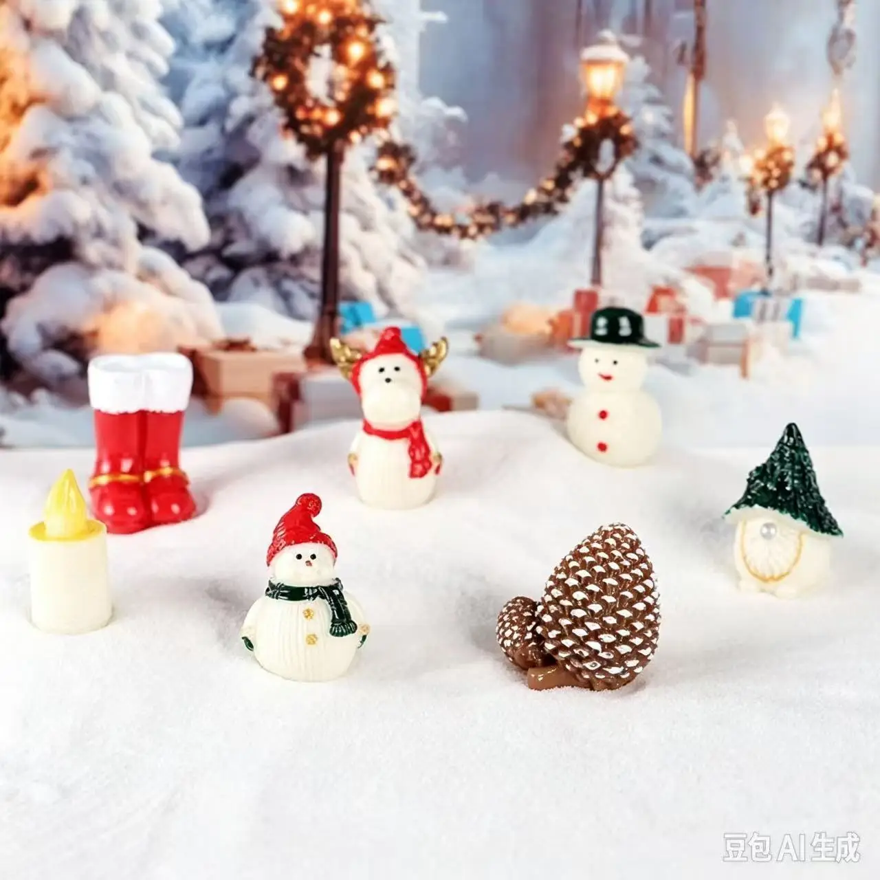 100pcs Wholesale Christmas Santa Snowman Socks 3D Resin DIY Keychain Jewelry Accessories Home Decor Dollhouse Oranment