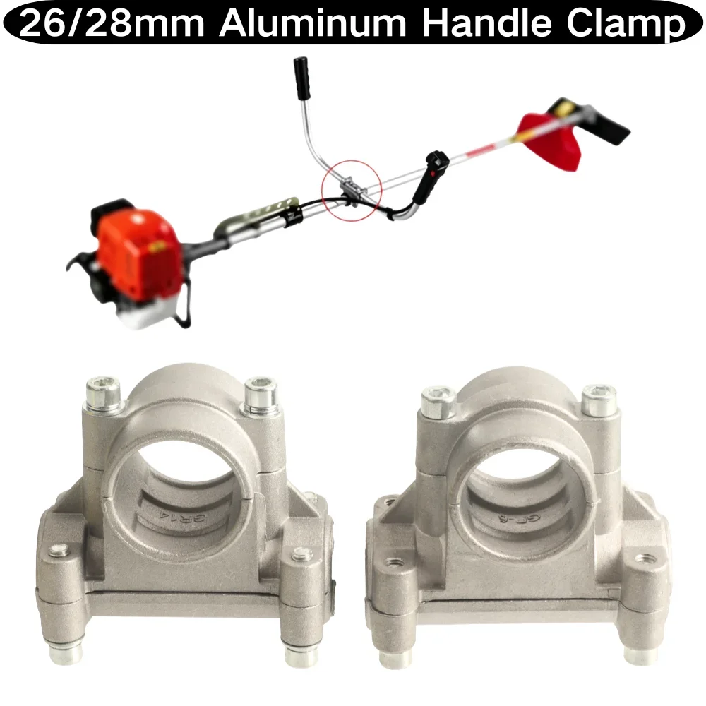 26/28mm Aluminum Handle Bracket Clamp Holder for Portable Strimmer Trimmer Brushcutter Tube Grass Trimmer Replacement Handle