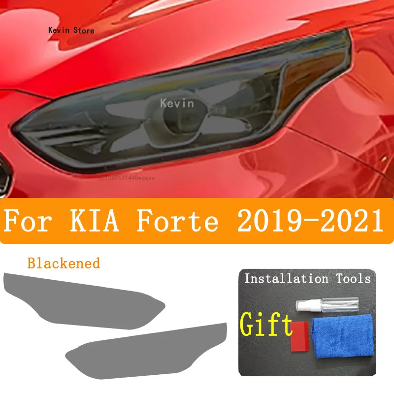 Per KIA Forte 2022-2023 auto faro tinta fumé nero pellicola protettiva accessori TPU riparazione antigraffio