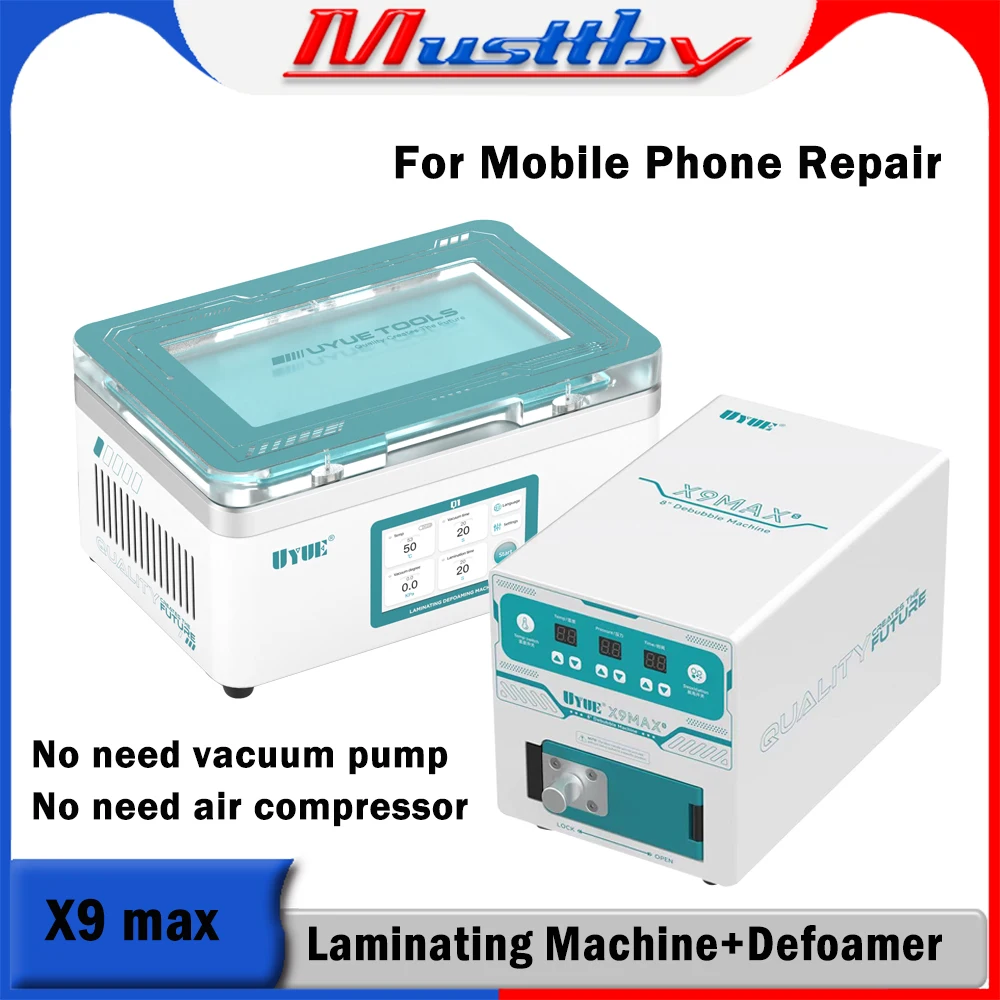 Musttby X9 max Defoamer Machine Built in Pump Good Silent Effect For Max 8inch Curved and Flat LCD Glass OCA Bubble Remove Tool