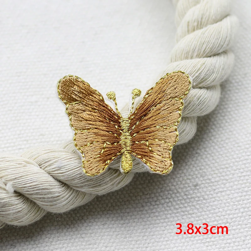 Butterfly Embroidery Patch Cloth Sticker Fashion Patches Decals DIY Patch Hole Clothes Bag Decoration Small Applique Sew Sticker