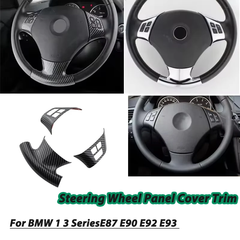 For BMW 1 3 SeriesE87 E90 E92 E93 2005-2012 ABS Steering Wheel Panel Cover Trim Sticker Car Accessories