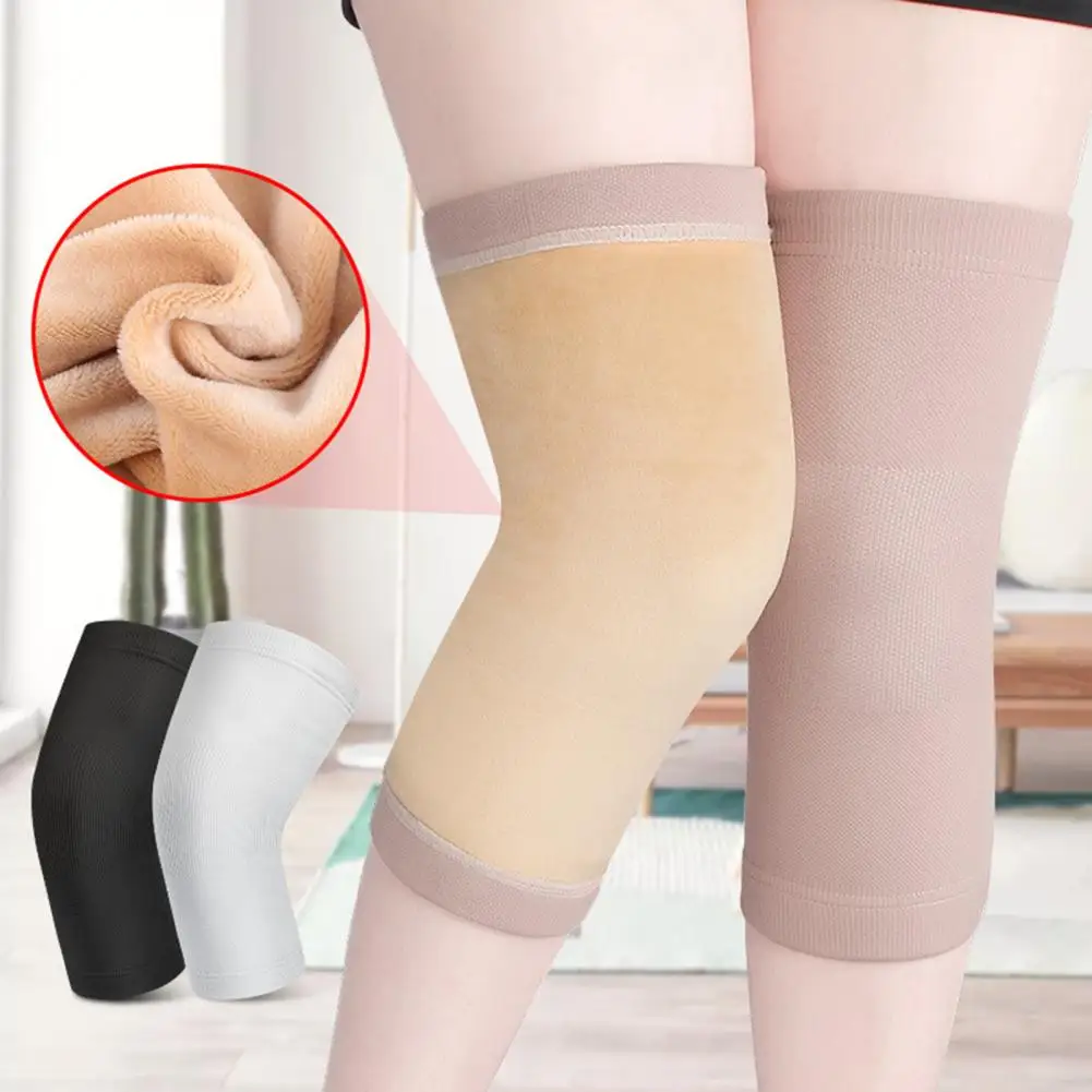 1 Pair Reliable Knee Protector  Windproof Flexible Knee Brace  Fleece Design Knee Protector