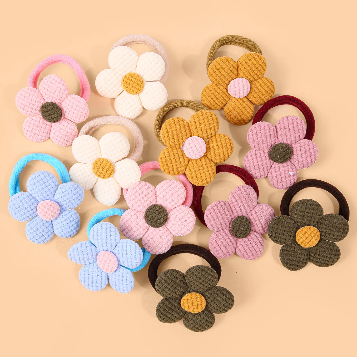 6/12/24 шт., нейлоновая эластичная лента для волос с цветочным принтом для девочек, милая цветная веревка для волос Morandi для детей, аксессуары для волос