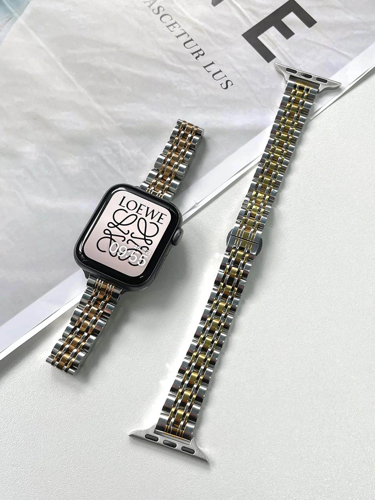 Bracciale da ragazza in metallo per cinturino Apple Watch 40mm 8 7 41mm/45mm 38mm 42mm 44 per cinturino in acciaio inossidabile di lusso iWatch starlight