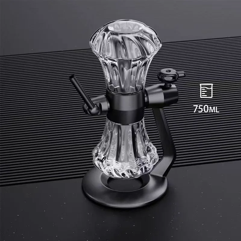 Glass hookah gravity hookah waterpipe hourglass gravity hookah 360° rotating diamond dry herb tobacco pipe