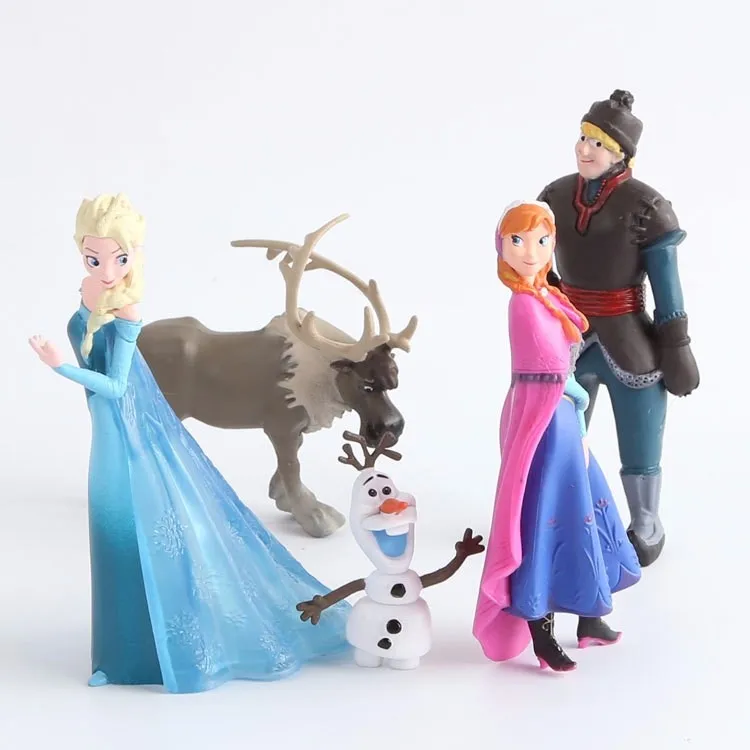 Disney Frozen 5 шт./лот Anna Elsa Kristoff Sven Olaf ПВХ фигурки героев модель куклы коллекция подарок на день рождения детские игрушки
