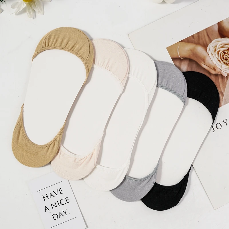 

Women Cotton Boat Socks Non-slip Silicone Shallow Mouth Summer Thin Stealth Socks High Heels Breathable Flowers Socks