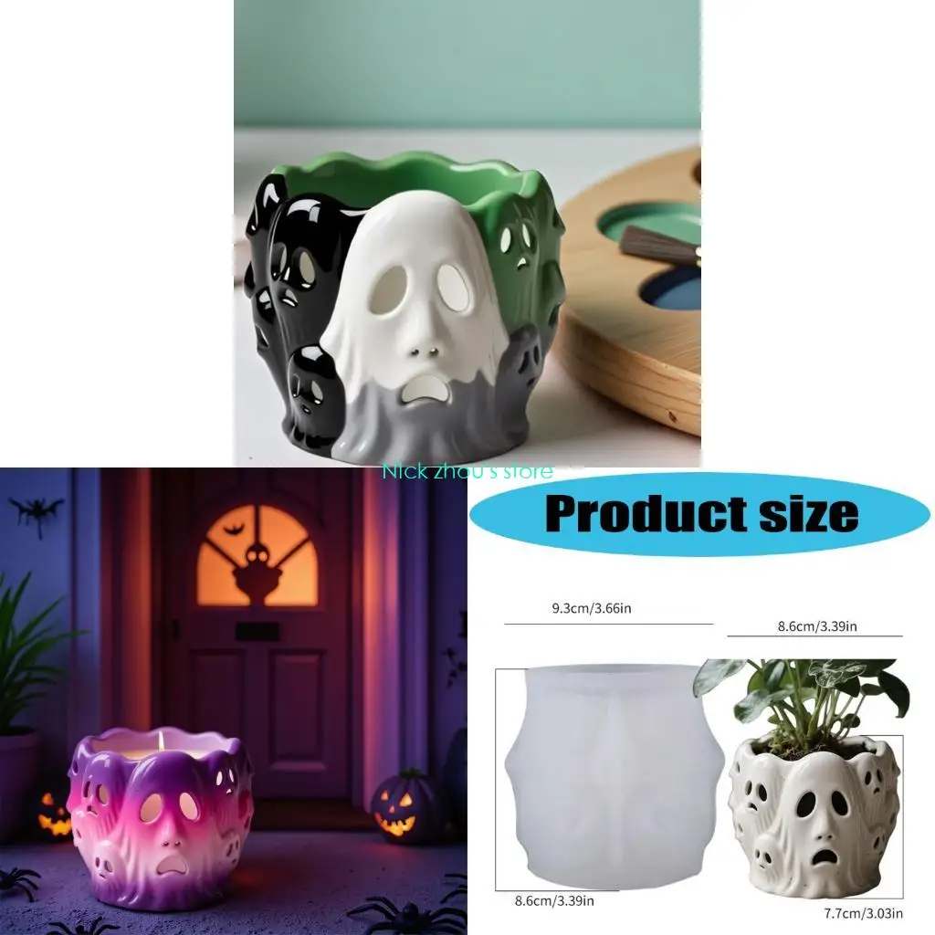 

E15E уникальная силиконовая форма в форме призрака, силиконовые формы для Хэллоуина, подходящие для изготовления ювелирных и