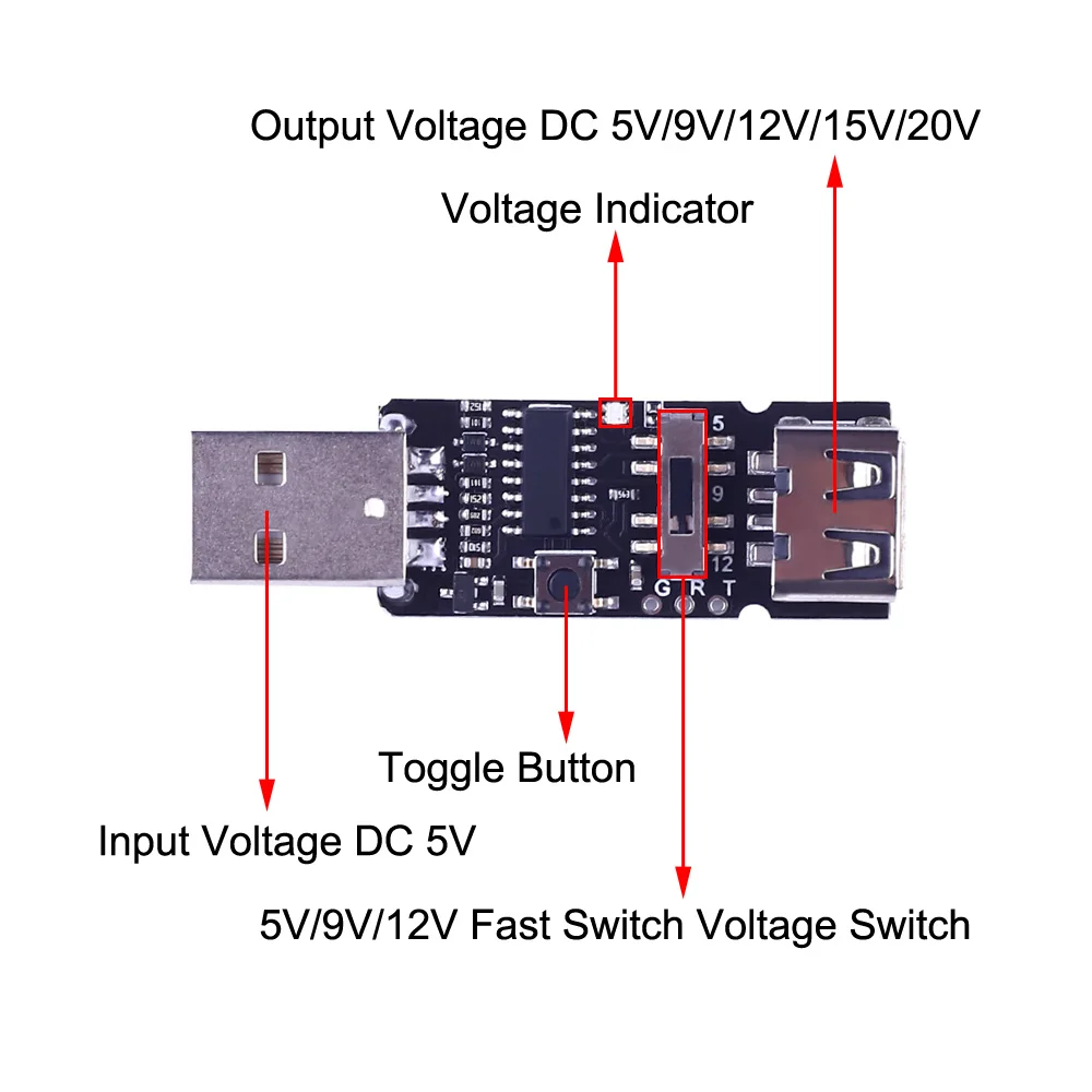 Type-c PD USB Decoy tablica wyzwalacza PD2.0 3.0 QC 2.0 3.0 moduł zasilania płyty głównej Tester napięcia DC 5V 9V 12V 15V 20V