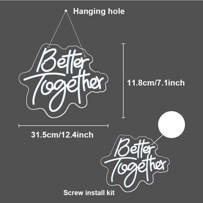 Custom Neon Sign Oh Baby Happy Birthdays Better Together Led Letters Neon Light  Sign for Wedding Party Birthday Private Lamp