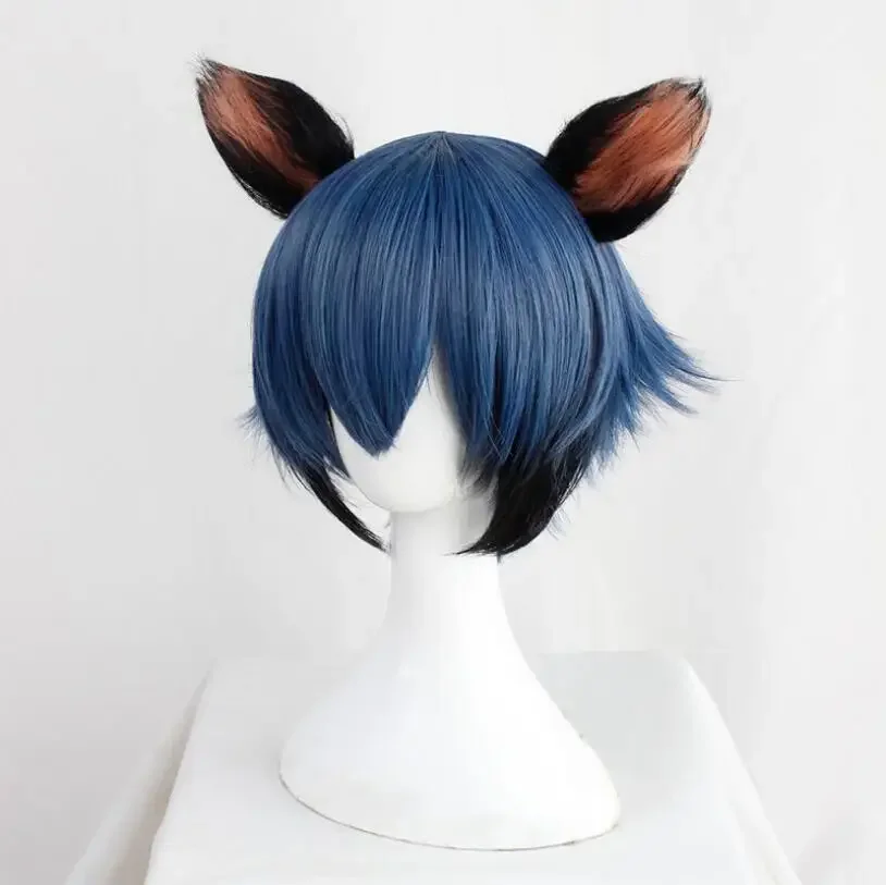 

Anime Clothes 35cm Anime BNA BRAND NEW ANIMAL Michiru Kagemori Cosplay Wigs Blue Short High Temperature Fiber Hair Wig