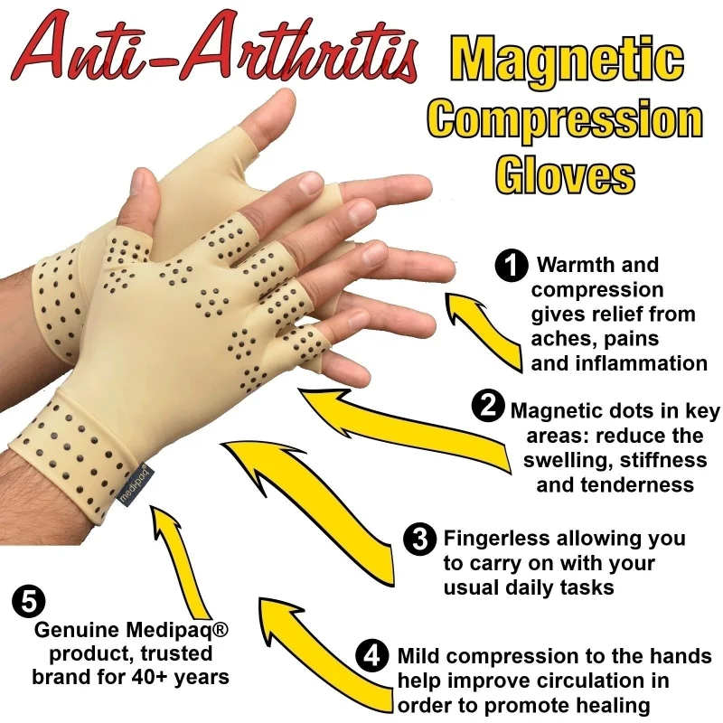 Women Cost-effective Therapy Support Gloves Arthritis Pressure Pain Relief Joint Healing Gloves Magnetic Compression Gloves