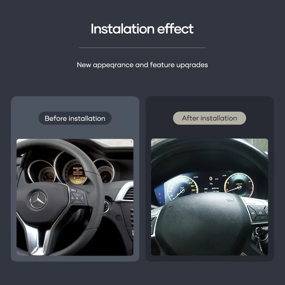 

12,3-дюймовый LED-дисплей приборной панели, цифровой спидометр для Mercedes Benz C/GLC/C200L/C200-W205/GLC/W253 2015-2021 гг.