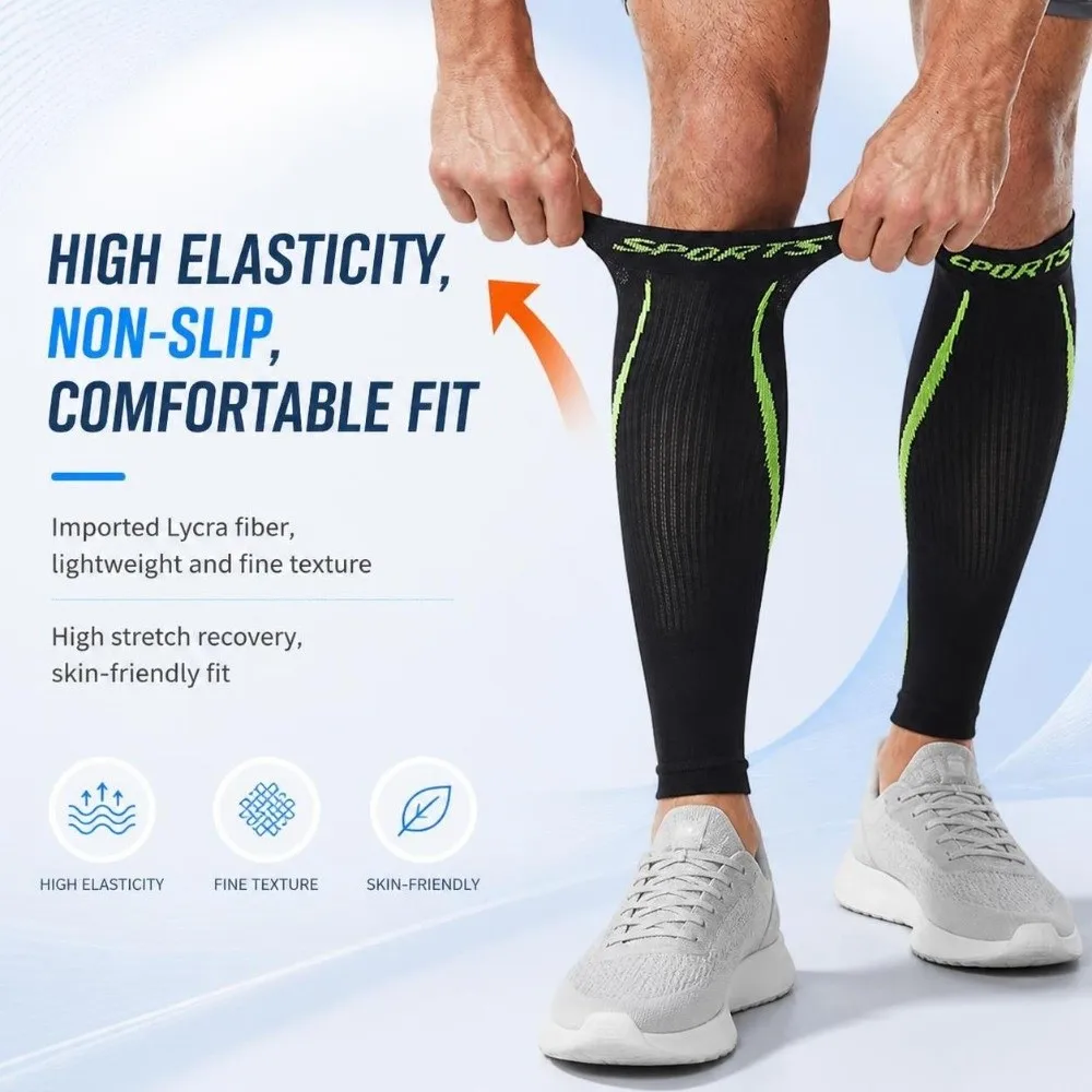Stretchy Calf Compression Sleeves Breathable Lightweight Leg Support Sleeves Skin-friendly Skintight Sports Leg Warmers