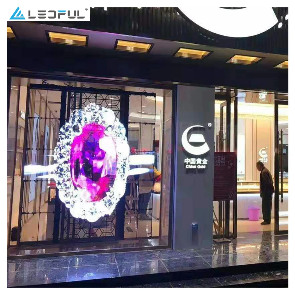 Alta definizione Alta luminosità Altro di 85% 80% 70% Trasparenza Display a LED Vetro per finestra P3.9
