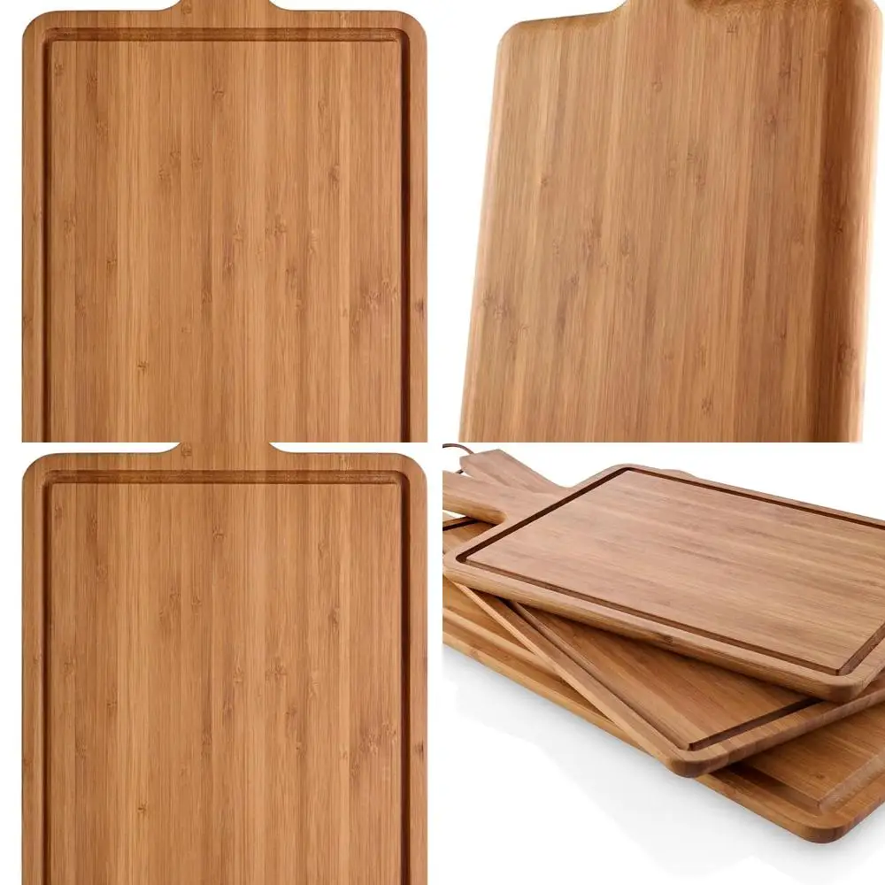 

Bamboo Cutting Board, 12.5 x 9.4, with Juice Grooves to Protect Your Countertop