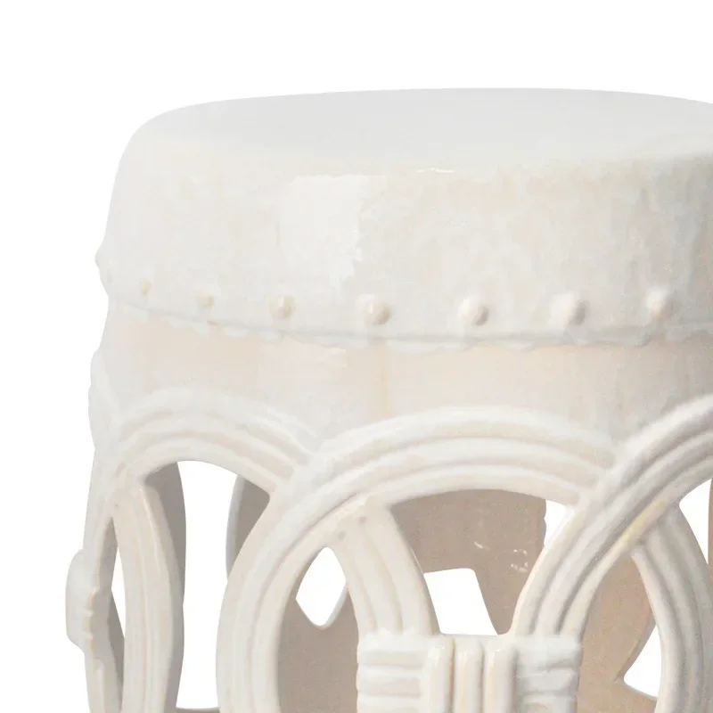 Chinese ceramic drum stool, guzheng stool, ceramic ornaments handicrafts, antique home stool porcelain stool