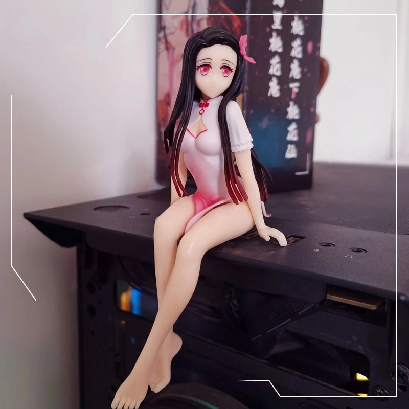 Kimono Nezuko Demon Slayer Figure Chair Anime Statue Car Desktop Ornament Model Display Gift for Fans