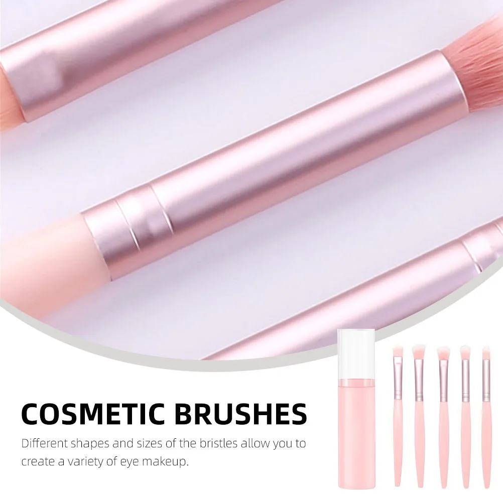 1Set Eyeshadow Brush Set Man-Made Fiber Hair Long Wooden Handle Eye Makeup Brushes Eyeliner Brush Kit Eye Shadow Powder