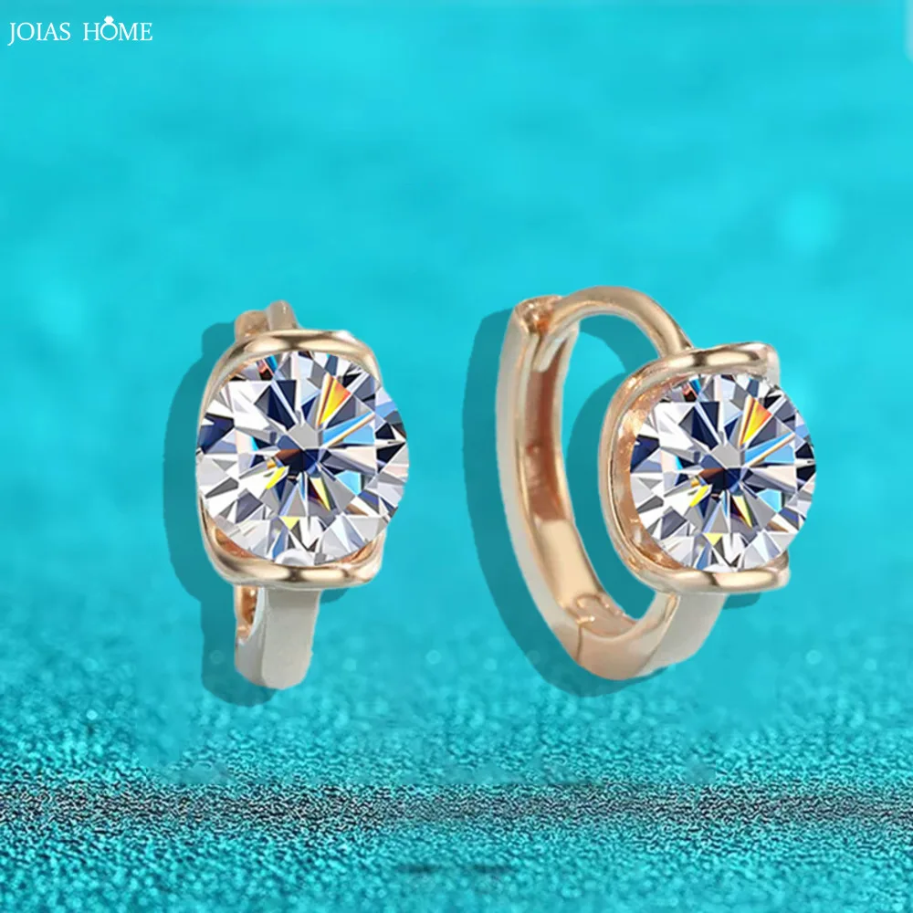 

JH 1CT S925 Серьги-гвоздики из стерлингового серебра с розовым золотом и муассанитом для женщин Серьги-гвоздики с муассанитом и цирконием D VVS1 Ювелирные изделия Lab Diam