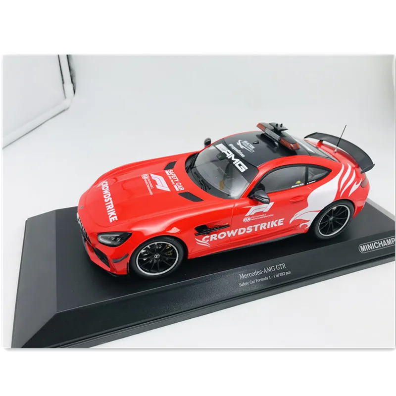 Minichamps diecast 1/18 escala mercedes-benz liga modelo carros benz amg gtr policecar jogar veículos brinquedo para meninos presente caixa original