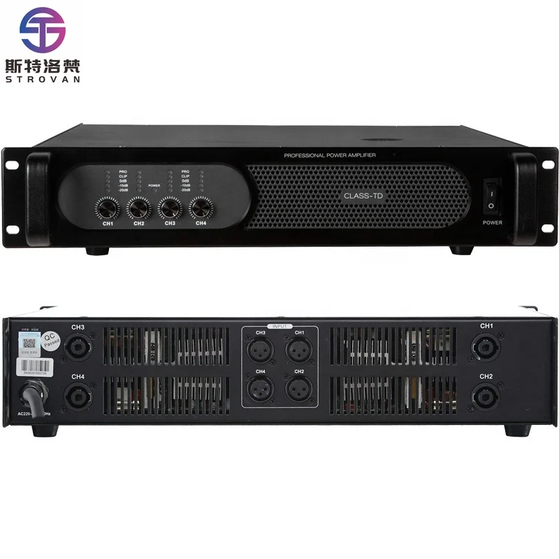 

4 Channel Power Amplifier 1000W Amplifiers Class D Amp for Line Array Speakers PH4100