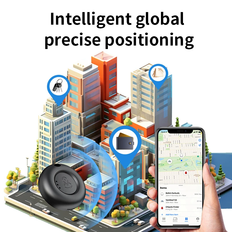 Il localizzatore GPS Bluetooth intelligente funziona con Apple Trova la mia APP Smart Tag Anti smarrimento Allarme Promemoria Localizzatore Chiave per auto Pet Kids Finder