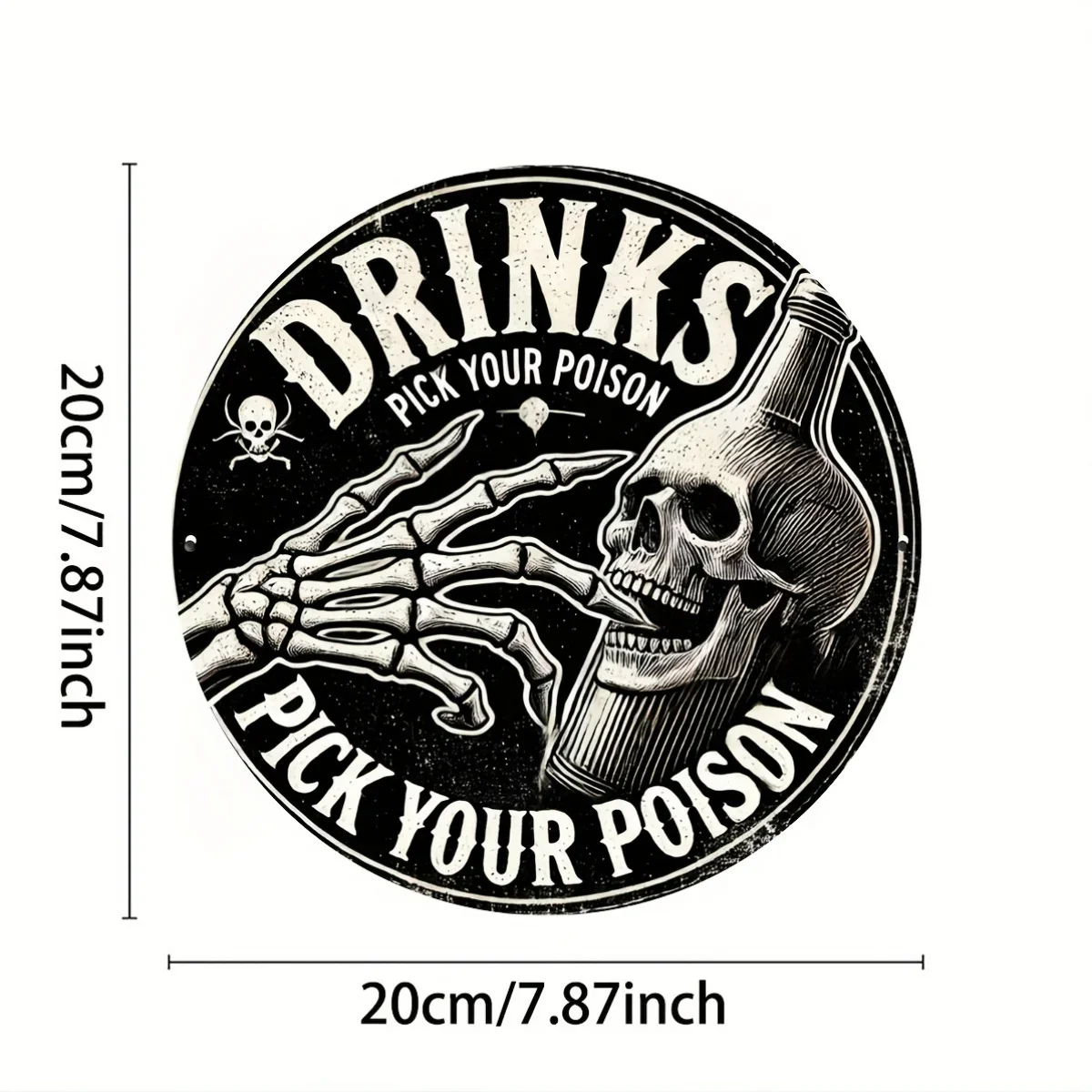 1pc 2D Flat Round Metal Tin Sign 20x20 Inch Vintage Rustic Camper Bus Wall Plaque Garage Cafe Home Decor