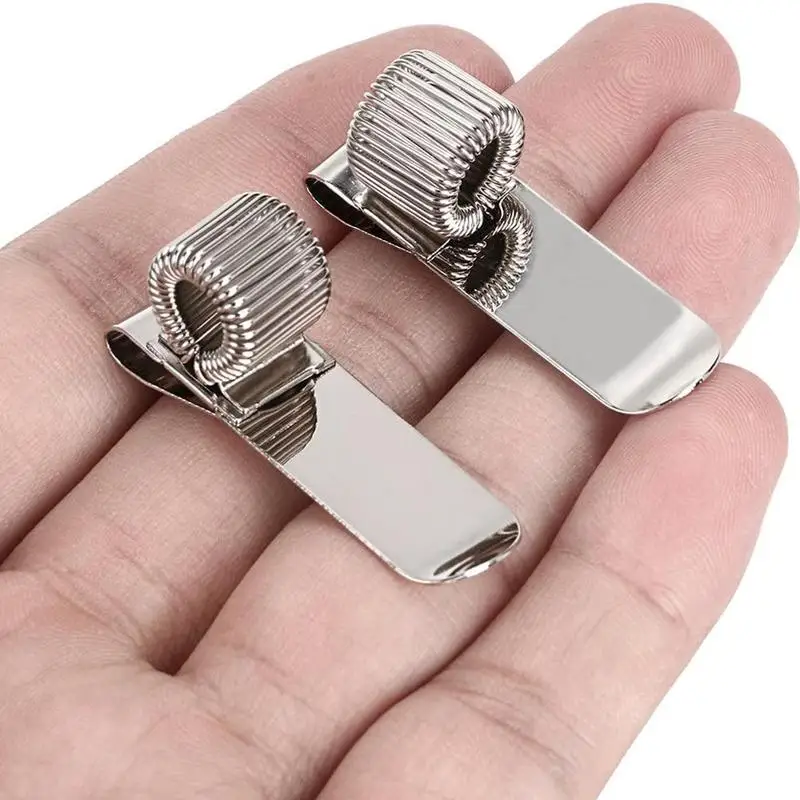Metal Pen Holder Single/Double/Triple Hole Pen Holder With Pocket Clip Retractable Spring Loop Pen Clip For Notebook