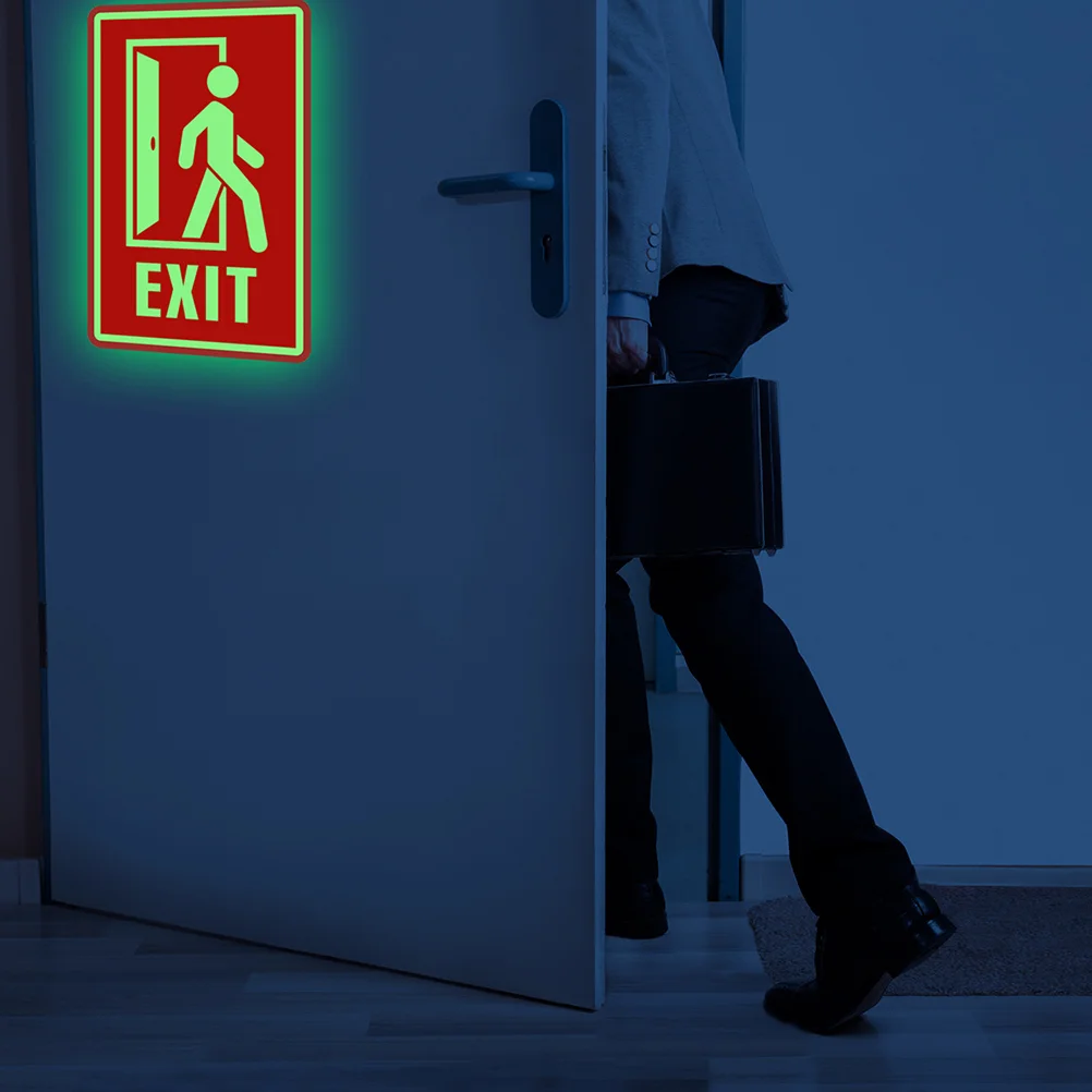 

Glow in Dark Wall Sticker 30x40cm Night Exit Sign Indicator Self Adhesive Bedroom Decor Enter Decal Exit Stickers
